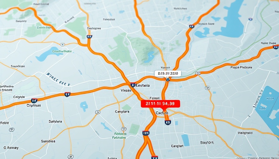 Map highlighting supercommuting routes with time and distance details