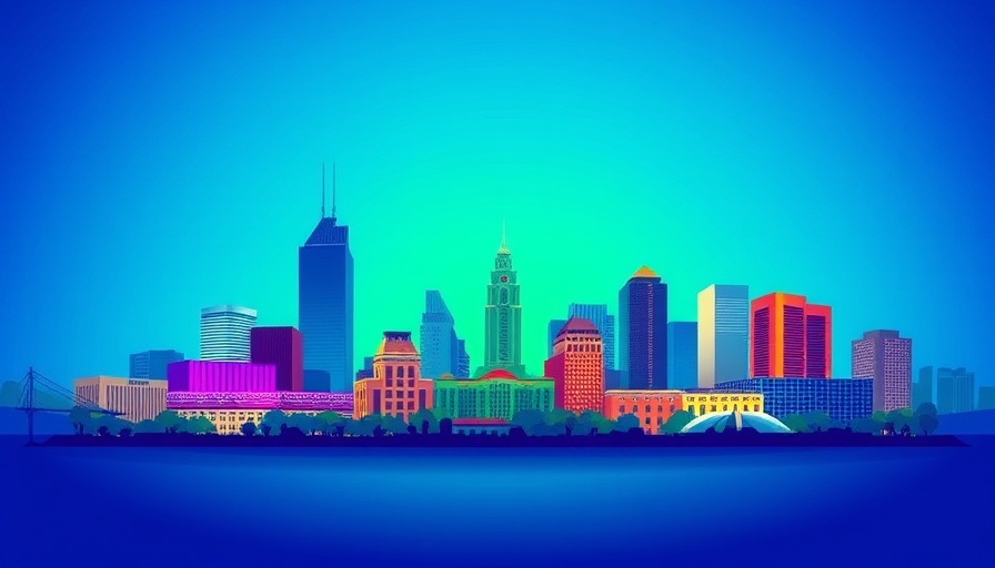 Abstract Columbus Ohio skyline for family-friendly events