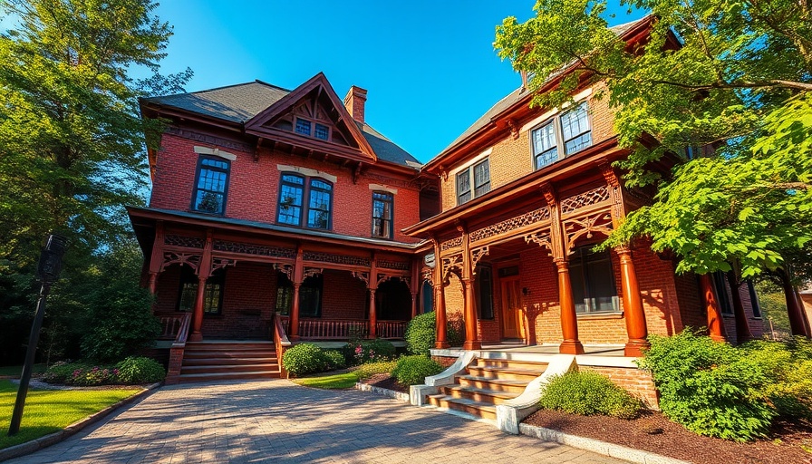 Historic home in Central Ohio with red brick and intricate porch.