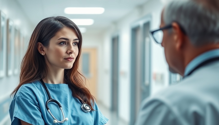 Woman discussing MS treatments with doctor in a consultation room.
