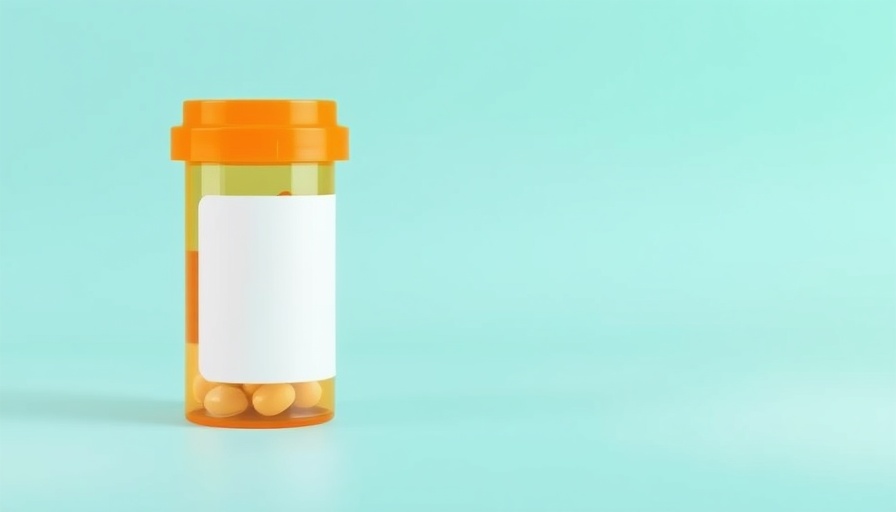 GLP-1 pill bottle on a colorful background