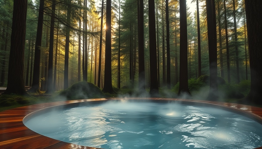 Serene forest hot tub representing tranquility and passive income relaxation.