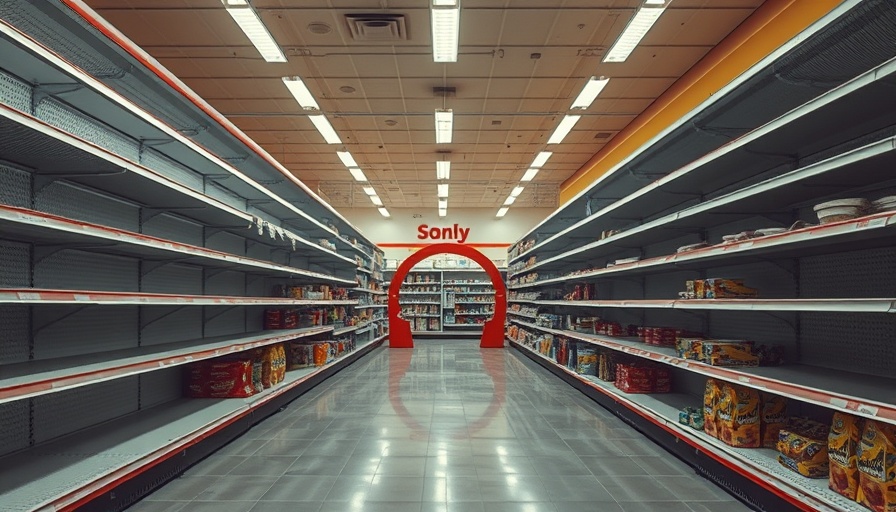 Sparse grocery store shelves highlighting Ohio service deserts.