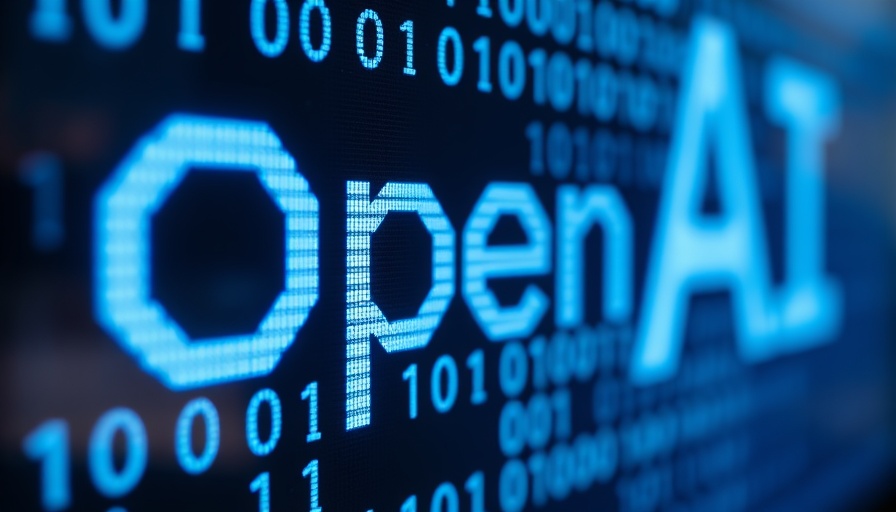 OpenAI logo on digital screen with binary code, representing AI personality development.