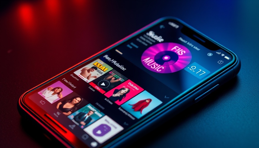 Music social network app interface on smartphone.