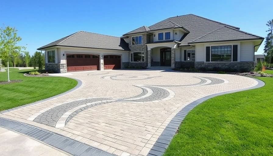 This impressive driveway is the perfect exemple of the expressive hardscaping trend. ? Get inspired by curved inlays, t...