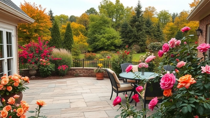 Upscale Hampton Roads backyard design ideas with an outdoor kitchen overlooking blooming roses.