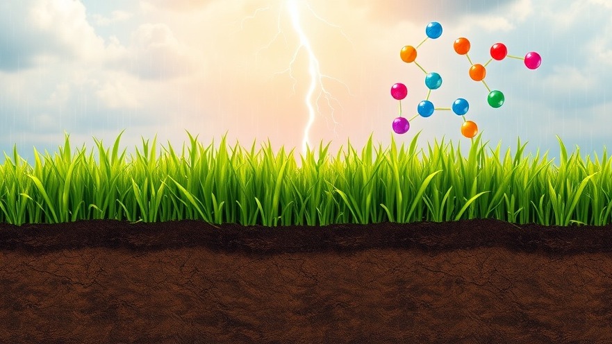 Colorful illustration of nitrogen fixation in southeastern Virginia gardening with eco-friendly lawn care.