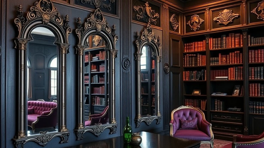 Reflective charm in a dungeon-themed library with purple accents and mirrors.