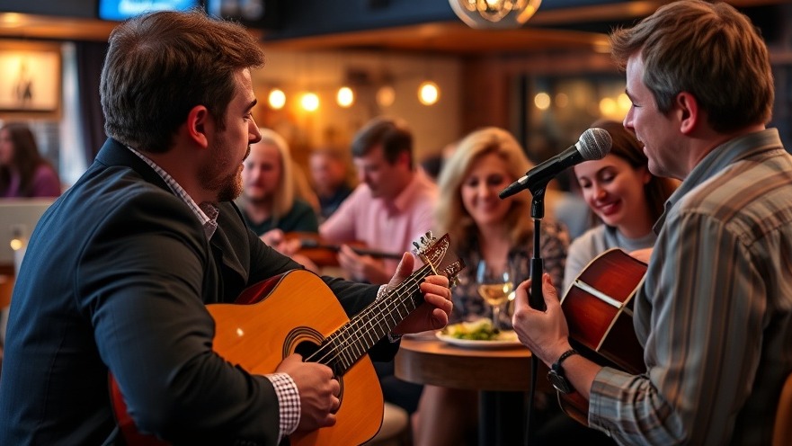 Guitarist performing at Virginia Beach live music venues, perfect for a fun night out.