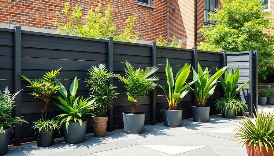 Modern composite fencing with plants in Virginia