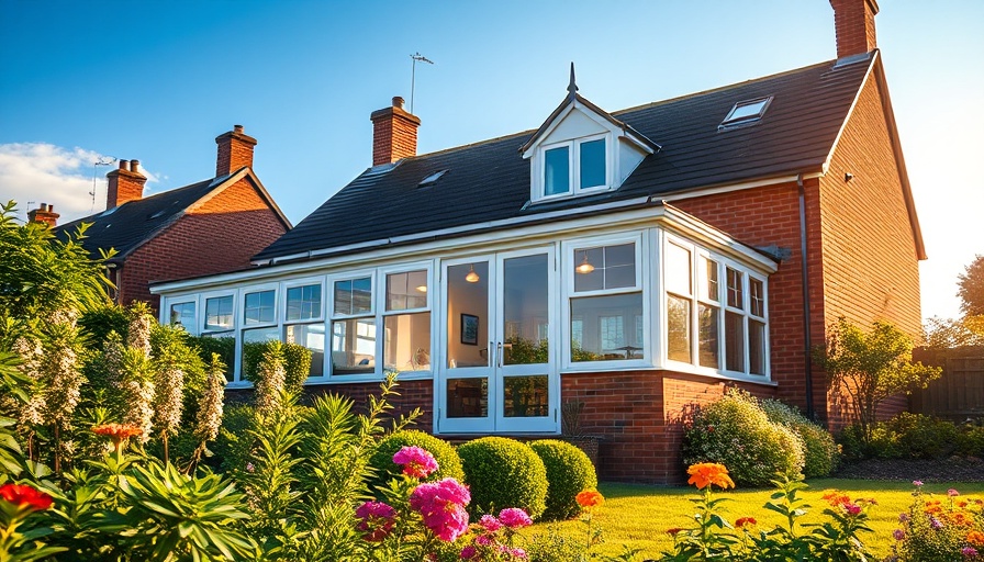 Conservatory extension linked to brick house with garden, highlighting potential pitfalls homeowners regret.