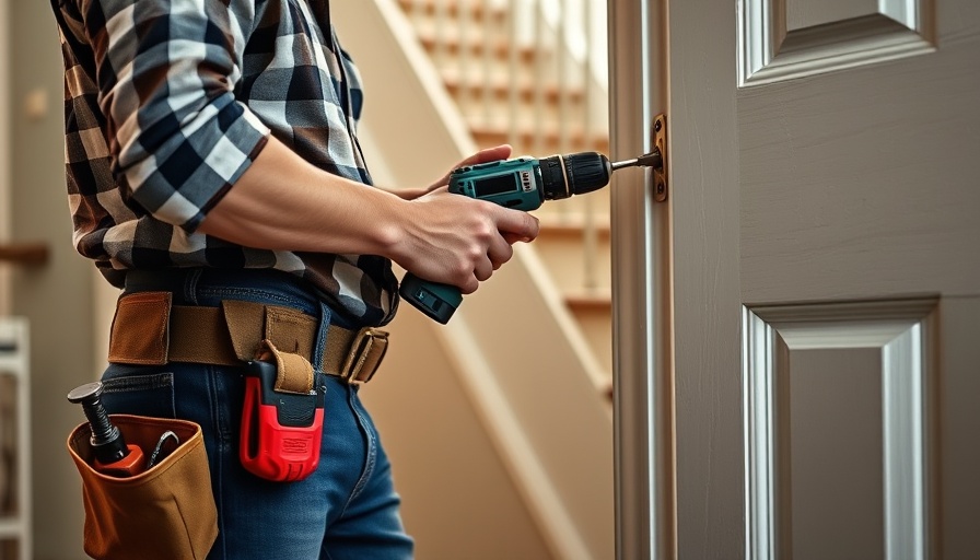 Handyman services in Virginia fixing door lock indoors.