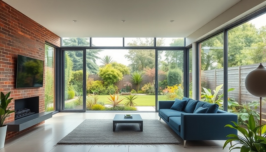 Modern living room extension ideas with garden view