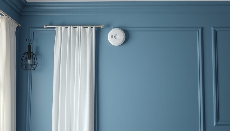 FireAngel smart alarm solutions in a modern interior with blue walls.