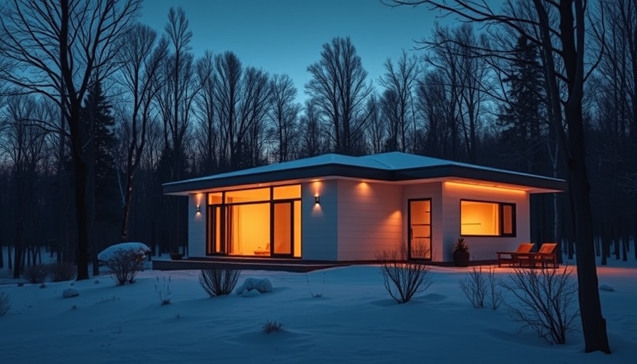 Modern house exterior with snow, highlighting home addition contractors.