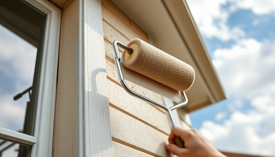 Close-up of a paint roller applying beige paint on a wall, best exterior house painters Vancouver.