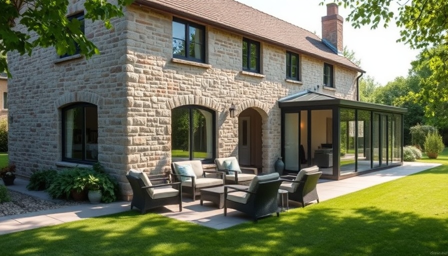 Modern home addition ideas with glass extension and patio