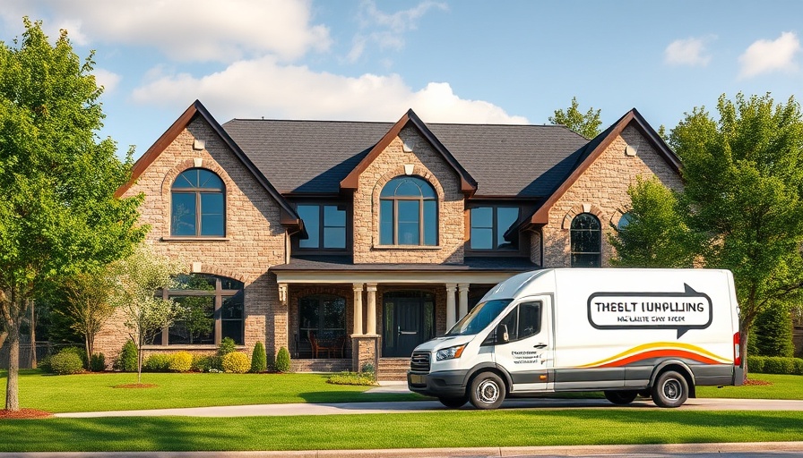 Elegant suburban home with insulation truck for home addition