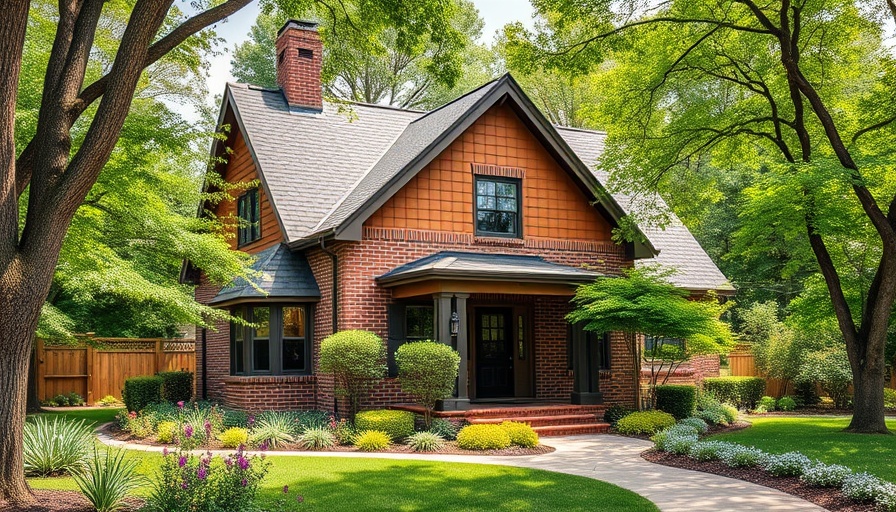 Charming custom-built home in lush garden setting.