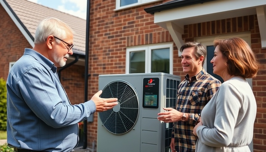 People discussing a heat pump outside a modern house. Are heat pumps worth it?