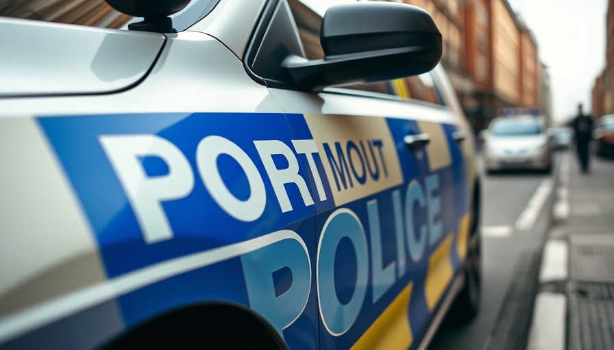 Portsmouth police vehicle close-up, bold lettering.