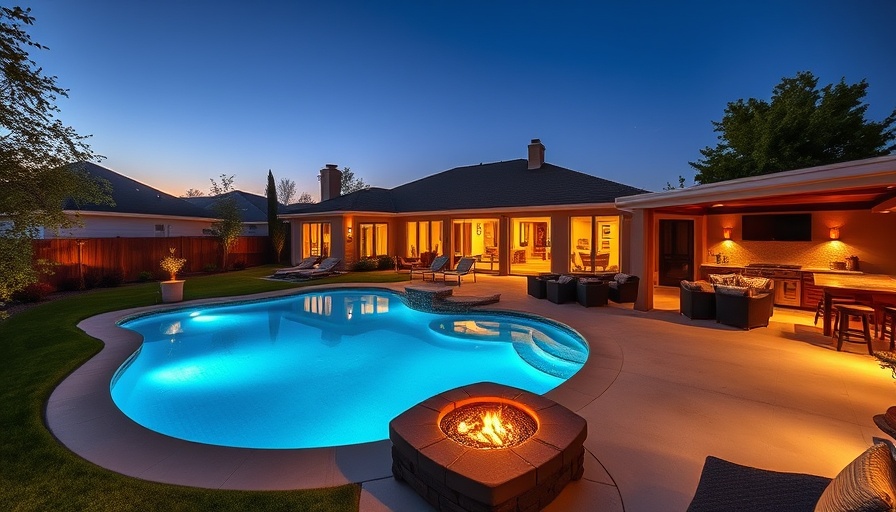 Luxurious outdoor living space in Hampton Roads with pool and patio.