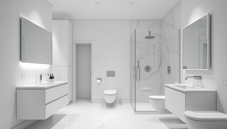 Modern bathroom remodel with sleek white design.