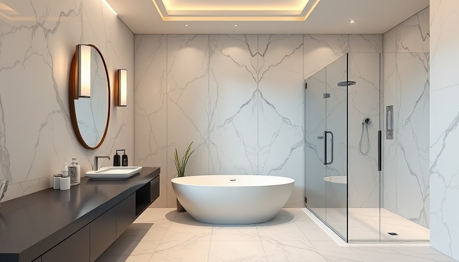 Luxurious bathroom with separate tub and glass shower, modern design.