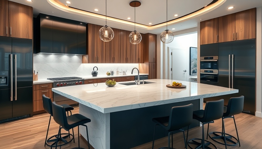 Elegant kitchen design for entertaining with marble island and stylish lighting.