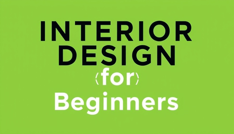 Interior Design for Beginners in bold green and white.
