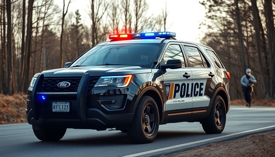 Chesapeake police vehicle at a fatal multi-vehicle crash scene.