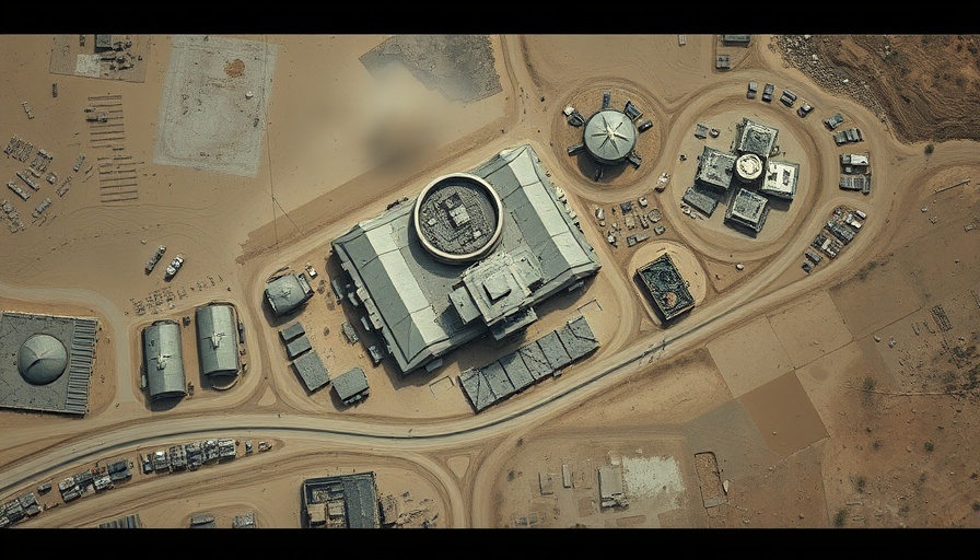 Satellite image of military site showing possible conflict aftermath.