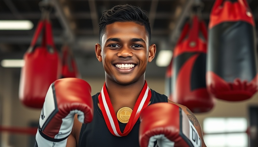 Chesapeake Boxer Gold Medal Junior Olympics winner in gym.
