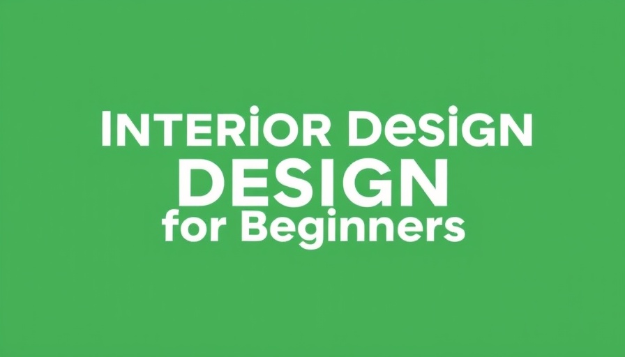 Minimalist design poster with bold text on green for interior design beginners.