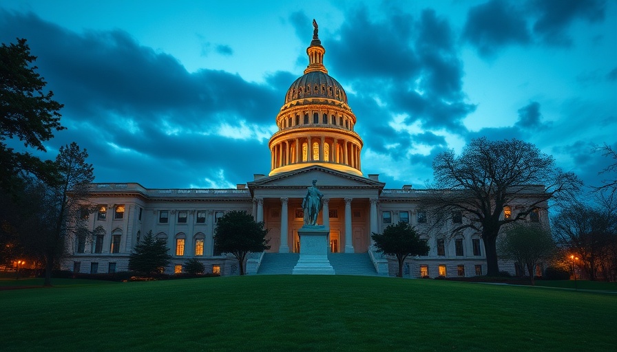 North Carolina's historic state capitol building at twilight, vibrant and lit up.