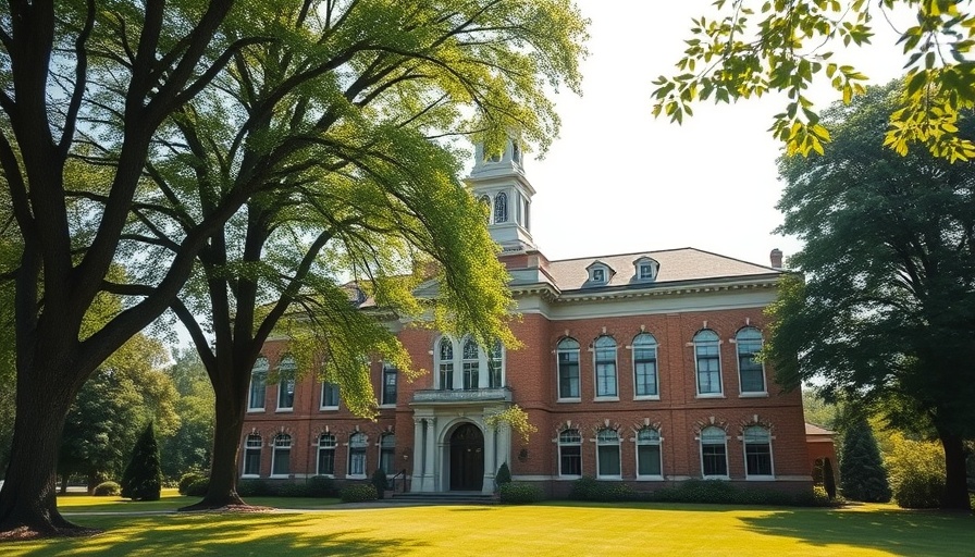 Historic building behind large tree represents new Maury High School project
