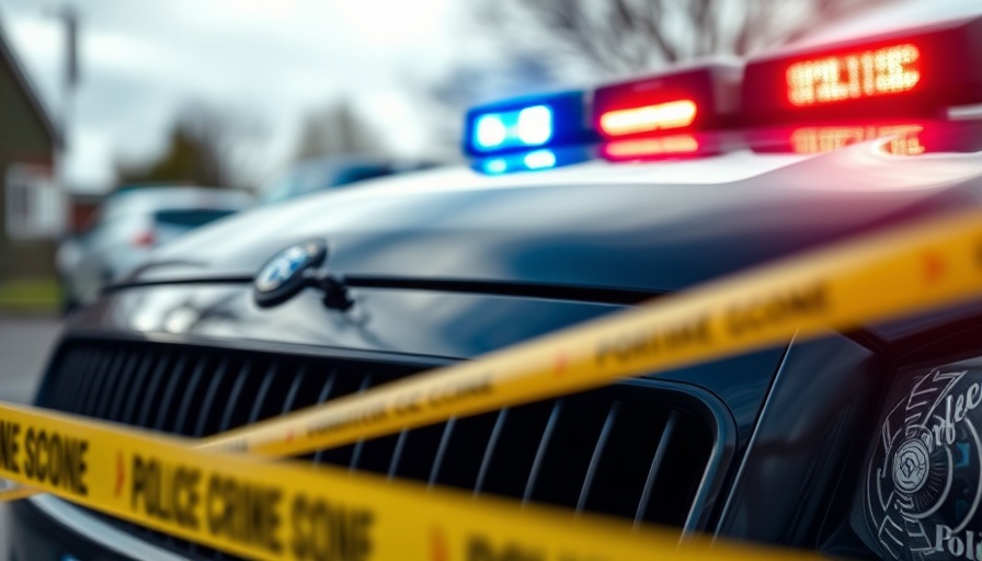 Norfolk police car during homicide investigation, daytime.