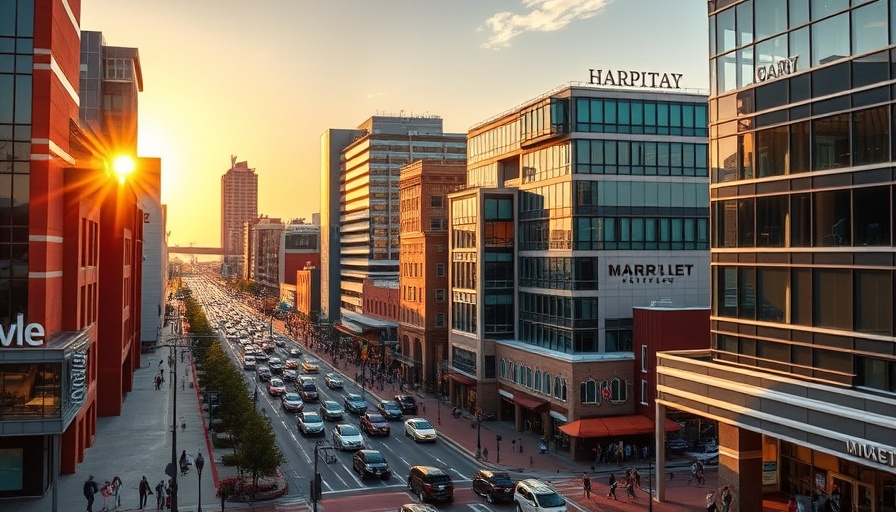 Hampton Roads downtown at sunset, vibrant cityscape.