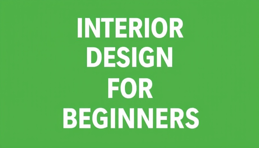 Graphic with 'Interior Design for Beginners' text on green background.