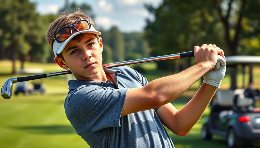 Jake Albert Eastern Amateur golfer swinging in tournament.