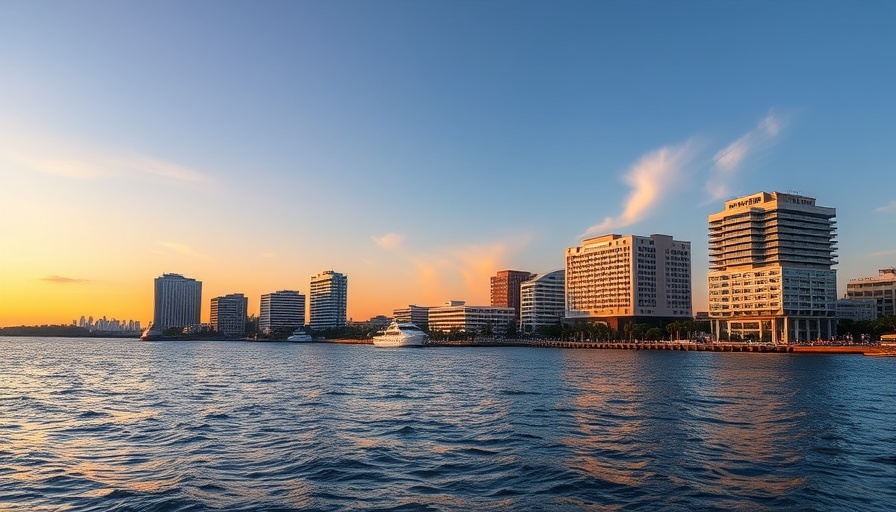 Aerial view of Hampton Roads at sunset, highlighting local news landmarks.