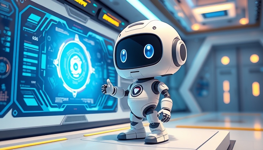 Cartoon robot with tech display represents iOS 26 Wi-Fi improvements.