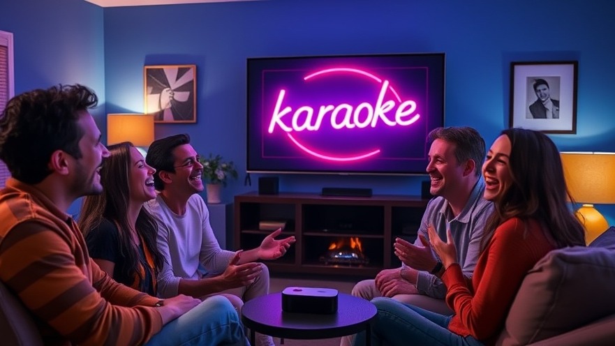 Joyful family karaoke night in a cozy living room featuring vibrant home entertainment design.