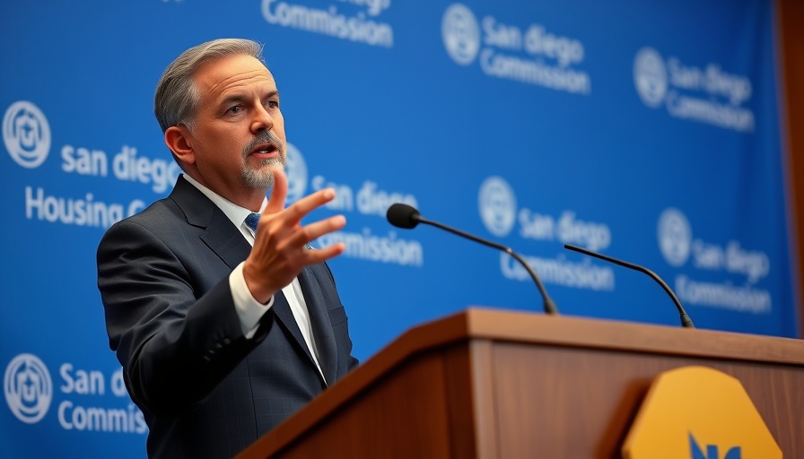 Speaker discusses Merging Police Forces San Diego at event.