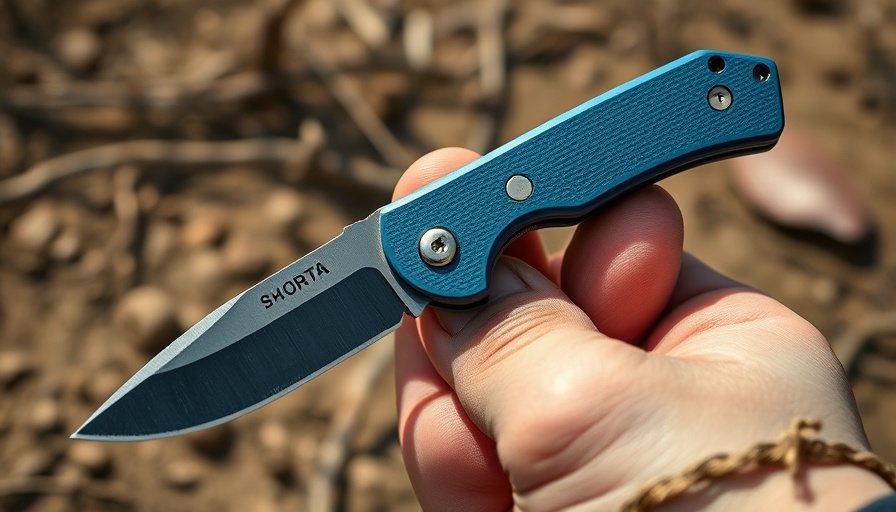 Best Knives and Multitools for Outdoor Adventures: Blue folding knife held in hand.
