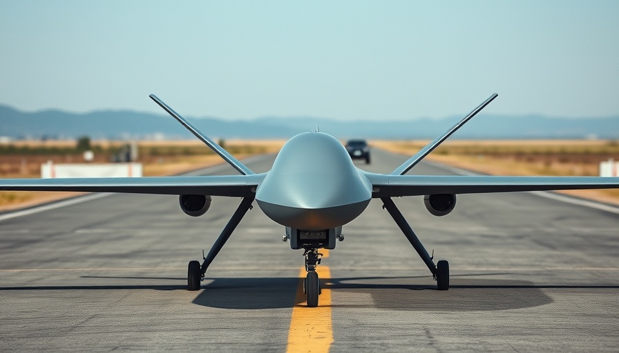 Sleek gray UAV on runway amid China's sanctions on San Diego firms
