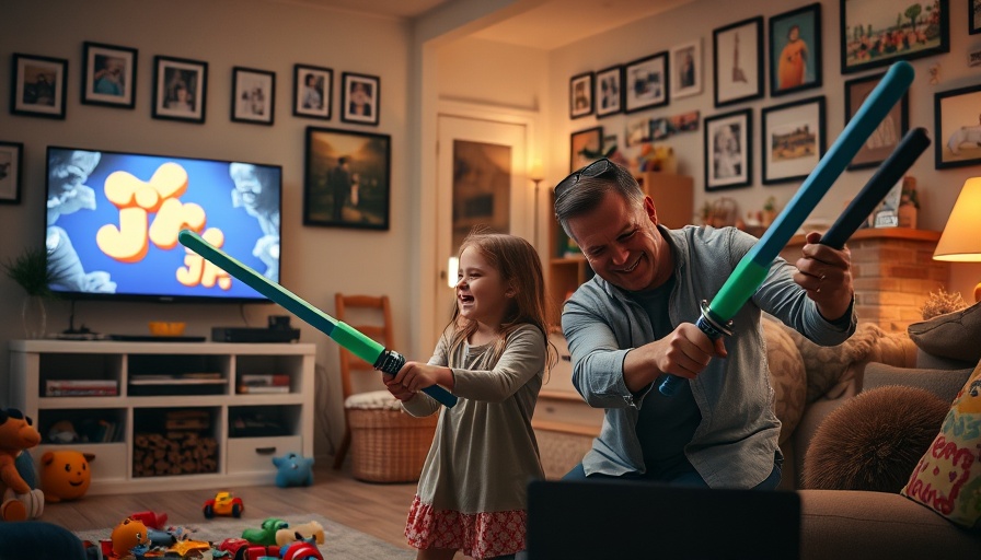 Father and child playing with toy swords, Head Start program elimination impact.
