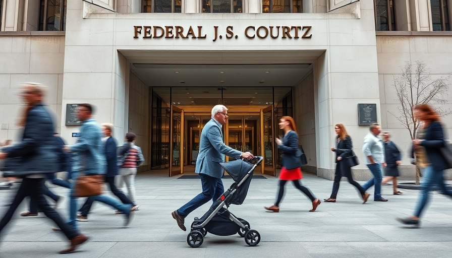 Federal courthouse with pedestrians, relevant for lawyers for children in immigration court.