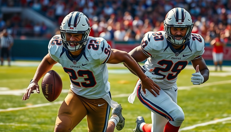 Chargers Season Opener in Brazil: Intense football action on the field.